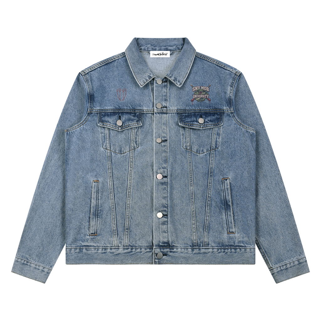 Unisex Vintage Wash Denim Jacket