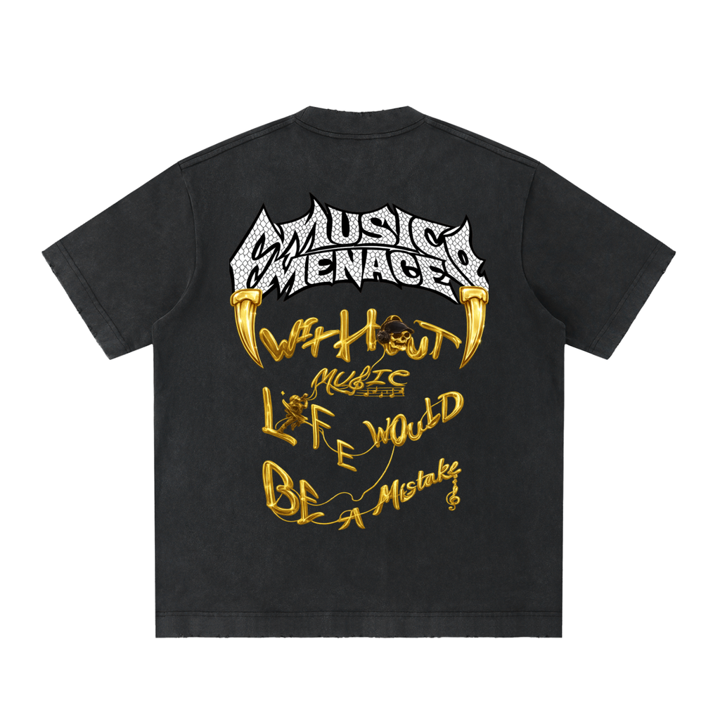Heavyweight Vintage Washed Frayed T-Shirt