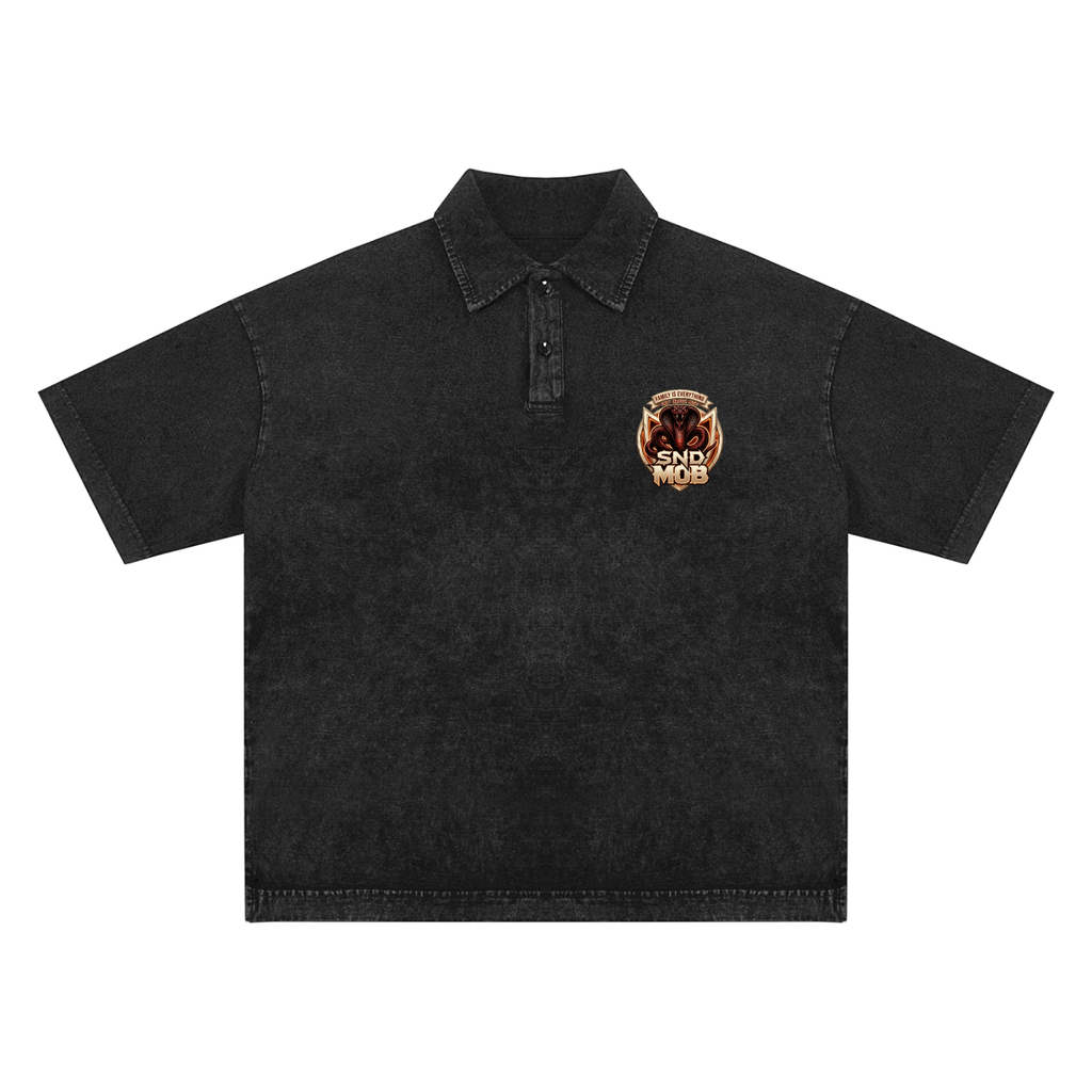 Heavyweight Snow-Washed Polo T-Shirt
