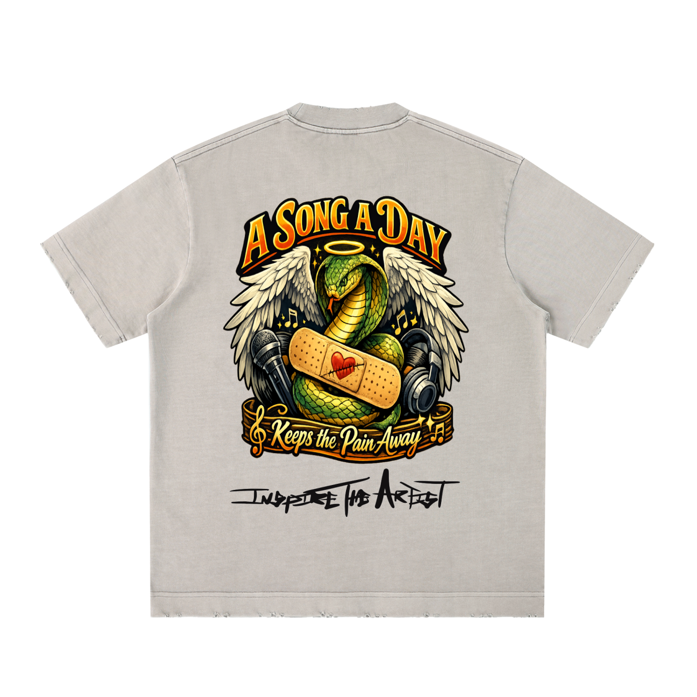 Heavyweight Vintage Washed Frayed T-Shirt