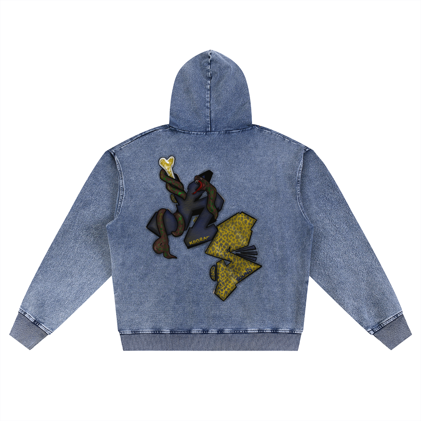 Snow Wash Oversized Zip-Up Hoodie