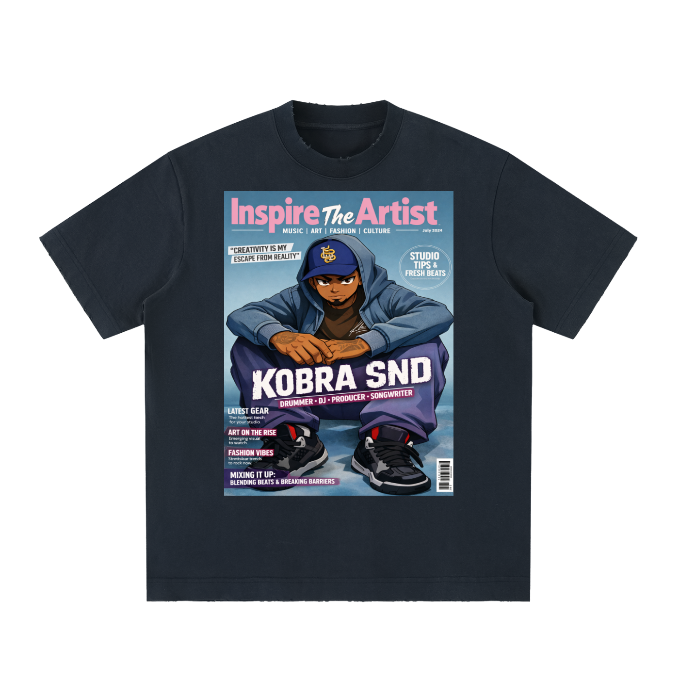 Heavyweight Vintage Washed Frayed T-Shirt