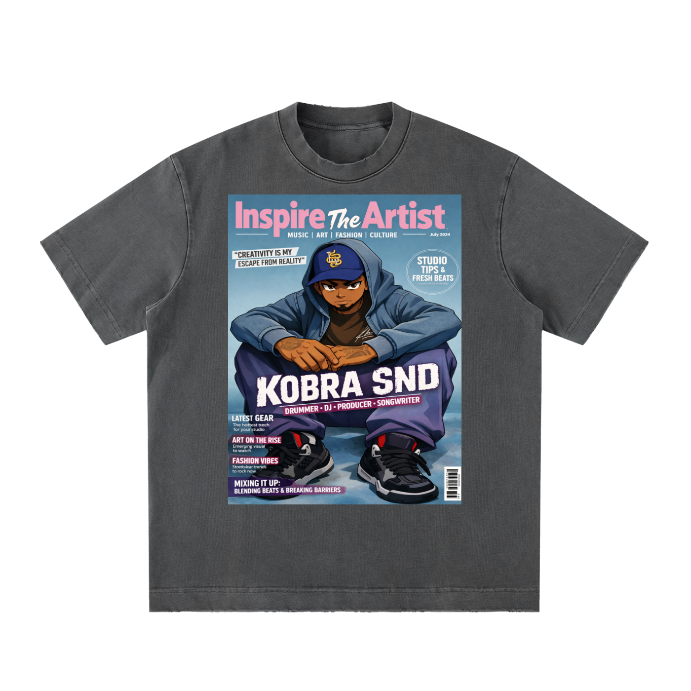 Heavyweight Vintage Washed Frayed T-Shirt