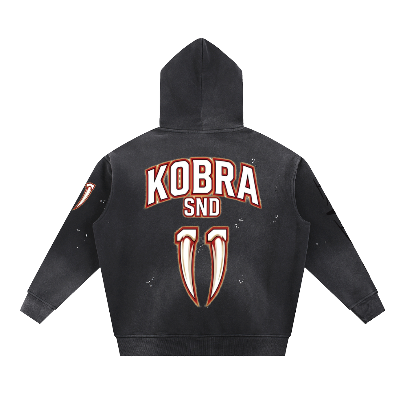 Vintage Washed Frayed Fleece Hoodie