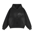 Sunfade Two-way Zipper Boxy Fleece Hoodie