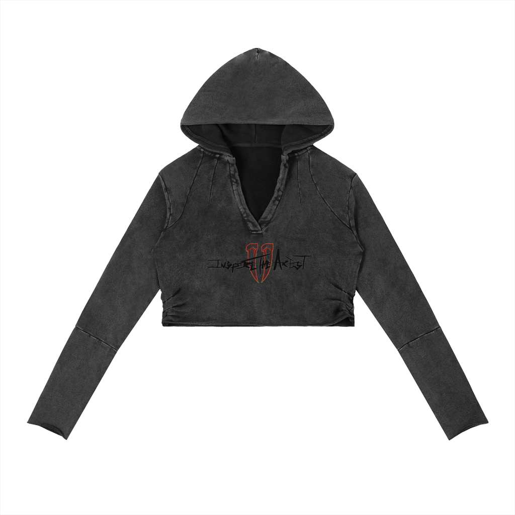 Vintage Washed Raw Edge Hoodie