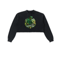 Snow Washed Raw Edge Cropped Sweatshirt