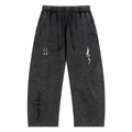 Snow Wash Drawstring Cotton Pants