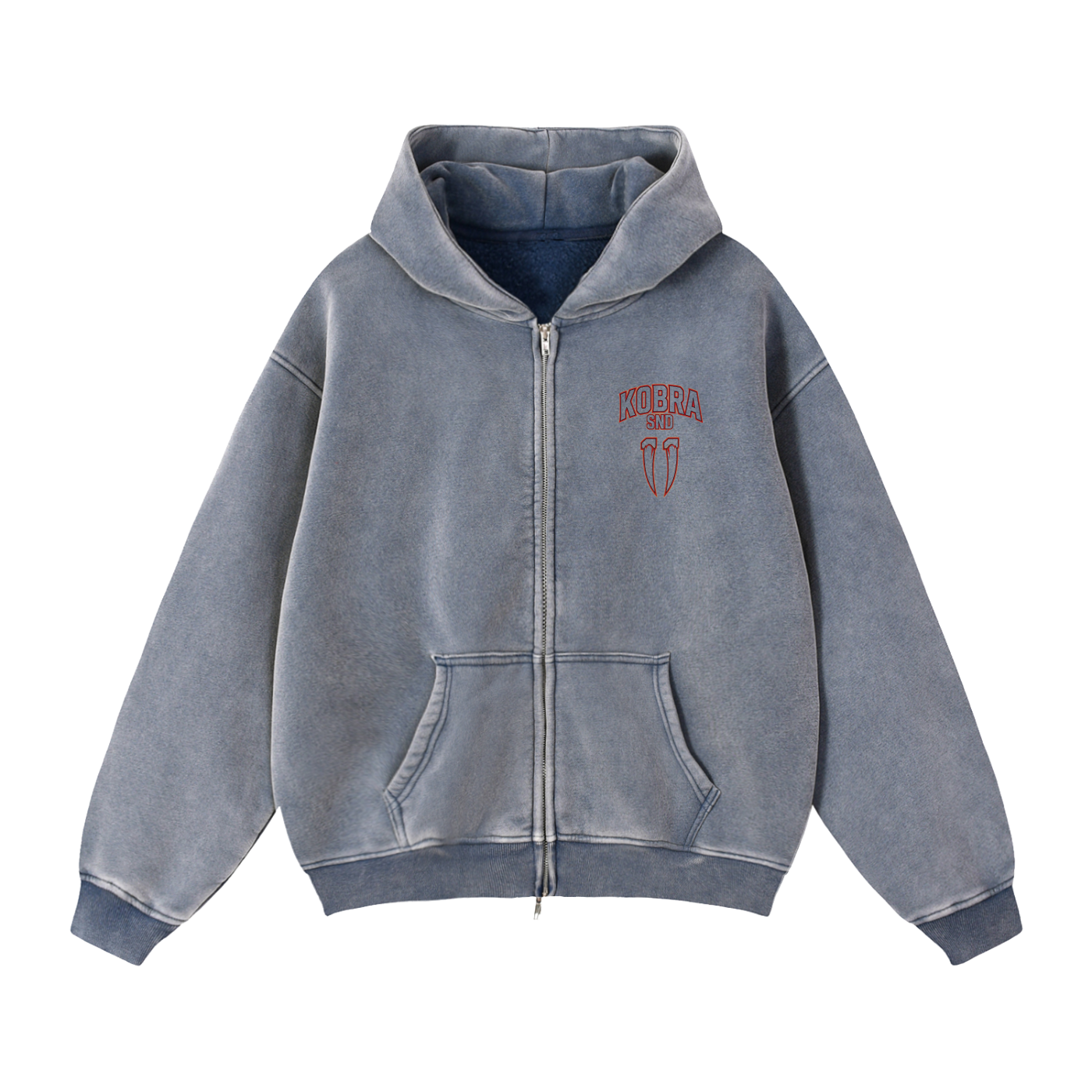 Zip-Through Boxy Fleece Hoodie
