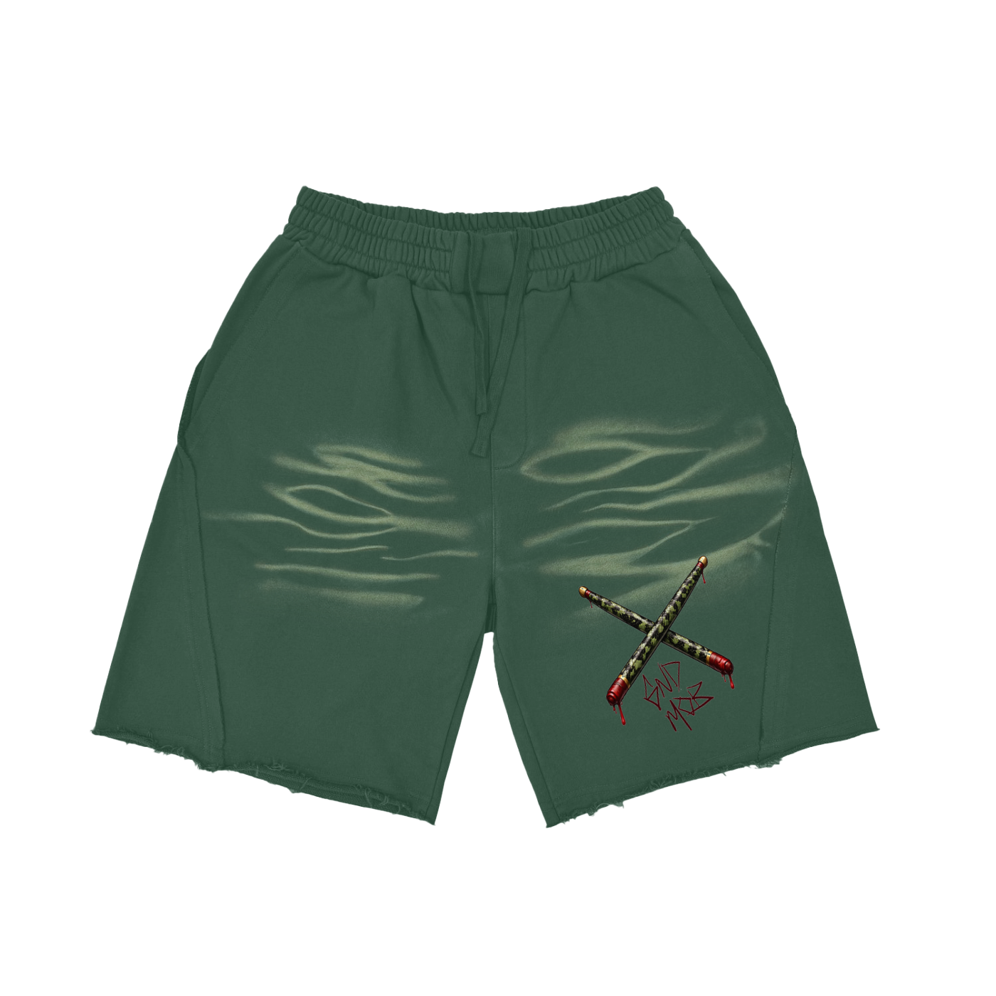 Vintage Washed Tiger Stripes Short Pants